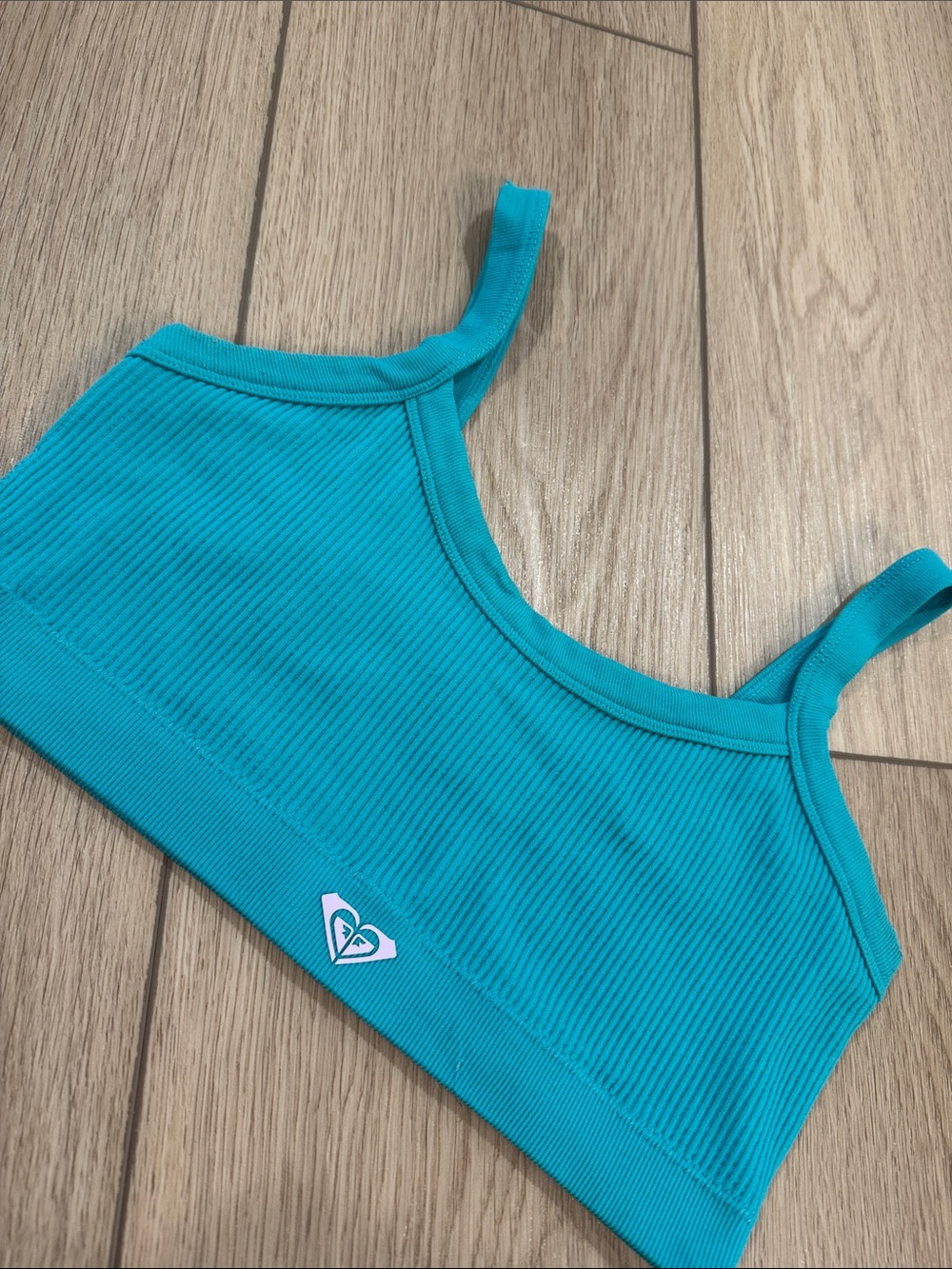 Roxy Logo Ribbed Sports Bra Sz M Loungewear Lounge surf summer